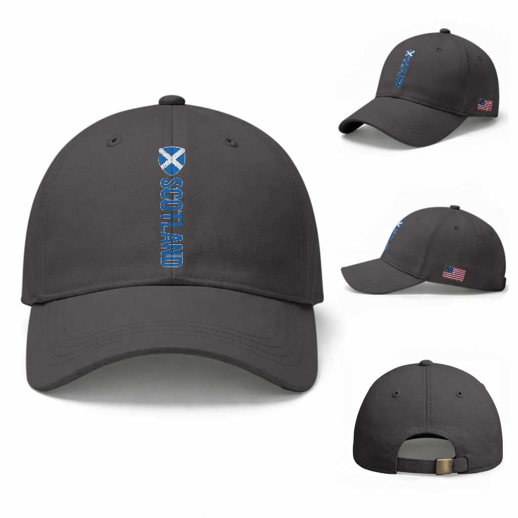 Scotland Flag Baseball Cap Vintage SCOT Scottish Independence Pride TS10 Baseball Cap Universal Fit Dark Gray Print Your Wear