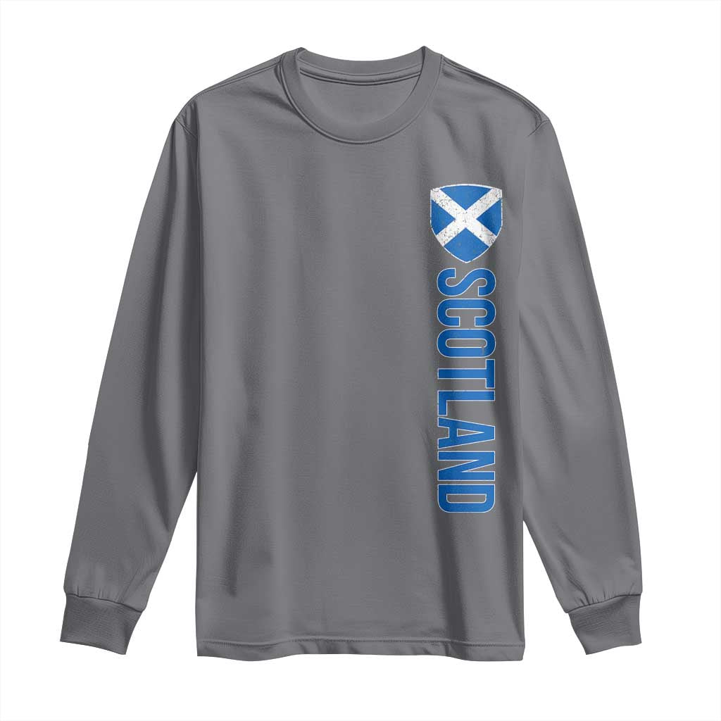 Scotland Flag Long Sleeve Shirt Vintage SCOT Scottish Independence Pride TS10 Charcoal Print Your Wear