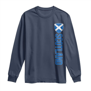 Scotland Flag Long Sleeve Shirt Vintage SCOT Scottish Independence Pride TS10 Navy Print Your Wear