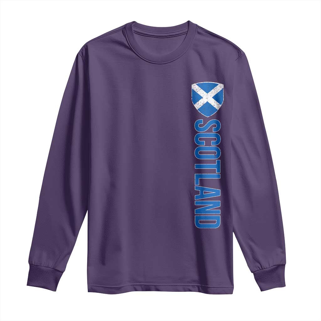 Scotland Flag Long Sleeve Shirt Vintage SCOT Scottish Independence Pride TS10 Purple Print Your Wear