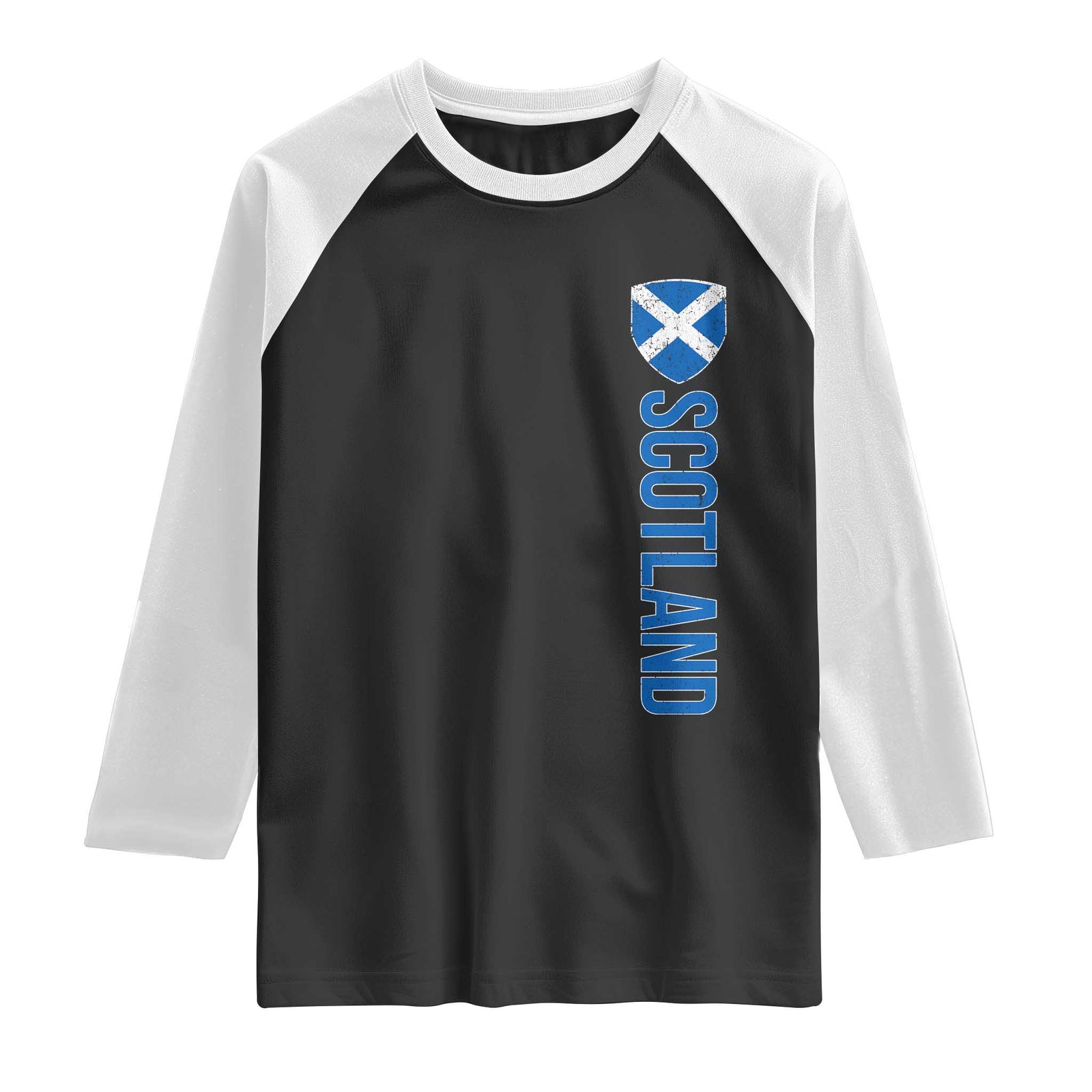 Scotland Flag Raglan Shirt Vintage SCOT Scottish Independence Pride TS10 Black White Print Your Wear