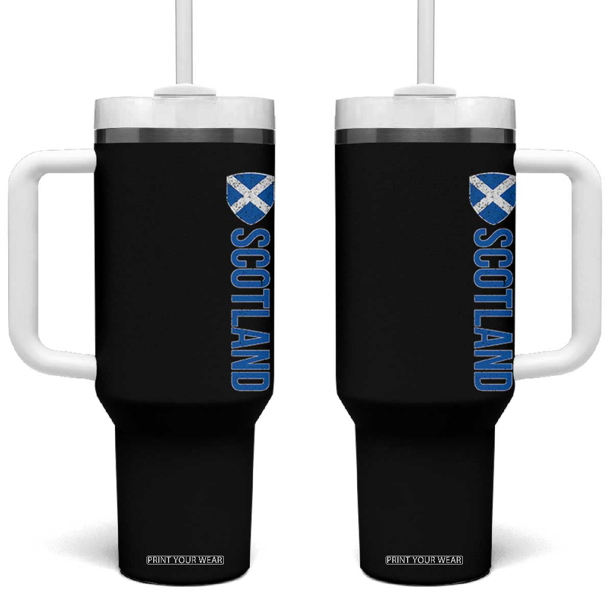 Scotland Flag Tumbler With Handle Vintage SCOT Scottish Independence Pride TS10 One Size: 40 oz Black Print Your Wear