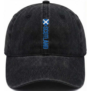 Scotland Flag Washed Cotton Baseball Cap Vintage SCOT Scottish Independence Pride TS10 Print Your Wear