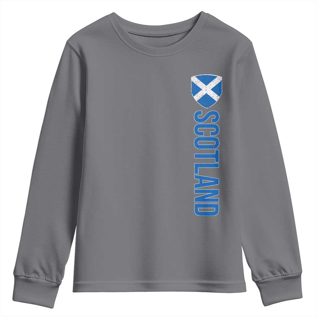 Scotland Flag Youth Sweatshirt Vintage SCOT Scottish Independence Pride TS10 Charcoal Print Your Wear