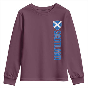 Scotland Flag Youth Sweatshirt Vintage SCOT Scottish Independence Pride TS10 Maroon Print Your Wear