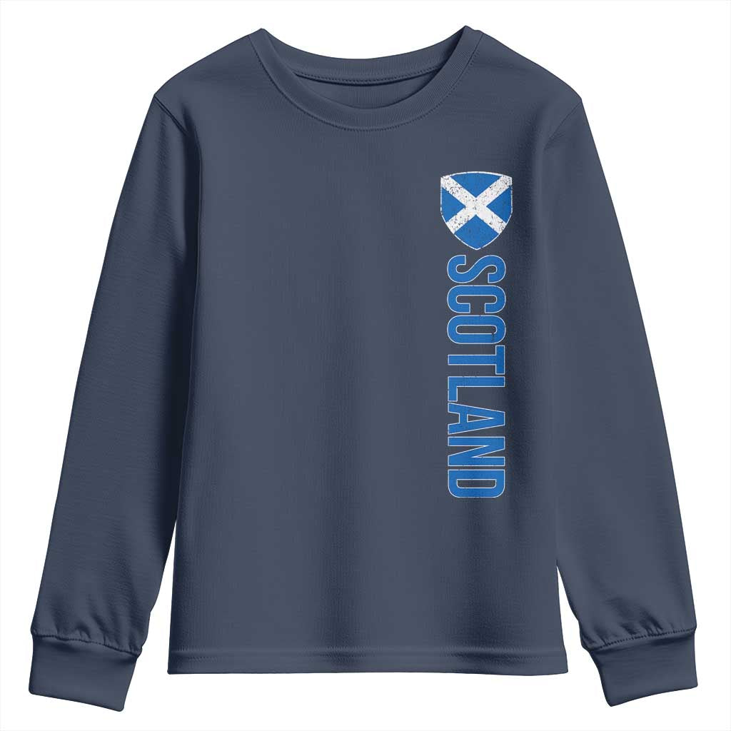 Scotland Flag Youth Sweatshirt Vintage SCOT Scottish Independence Pride TS10 Navy Print Your Wear