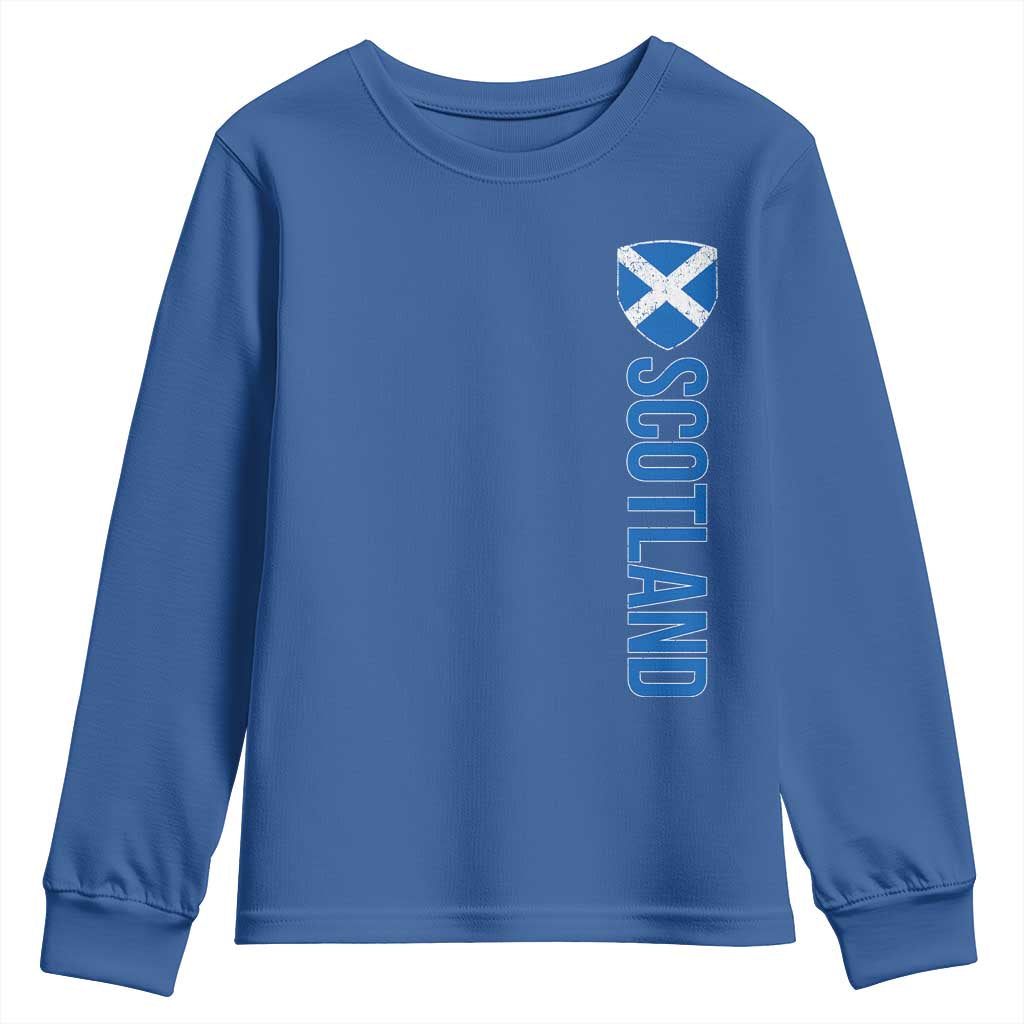 Scotland Flag Youth Sweatshirt Vintage SCOT Scottish Independence Pride TS10 Royal Blue Print Your Wear