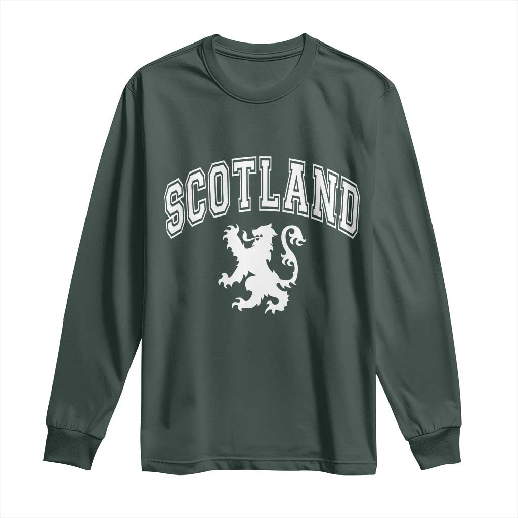 Vintage Scotland Lion Long Sleeve Shirt SCOT Scottish Pride Gift TS10 Dark Forest Green Print Your Wear