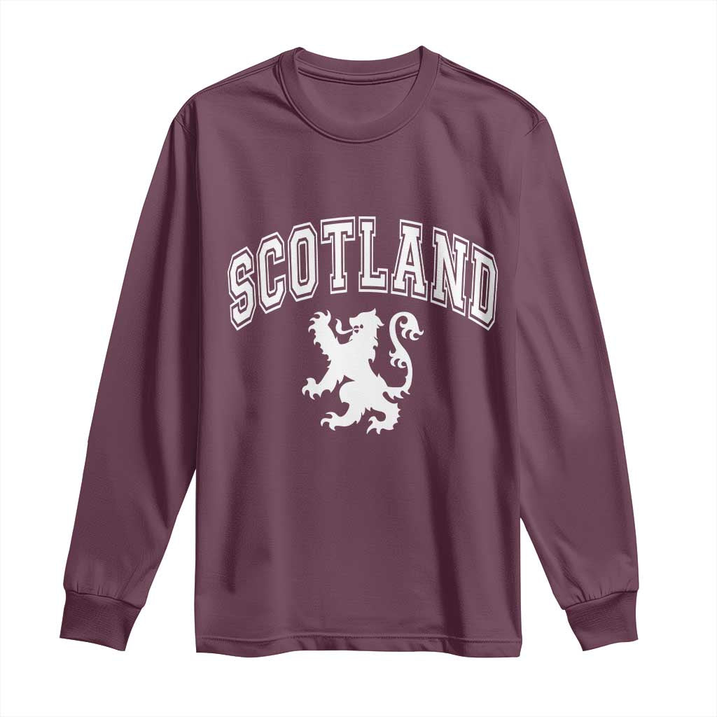 Vintage Scotland Lion Long Sleeve Shirt SCOT Scottish Pride Gift TS10 Maroon Print Your Wear