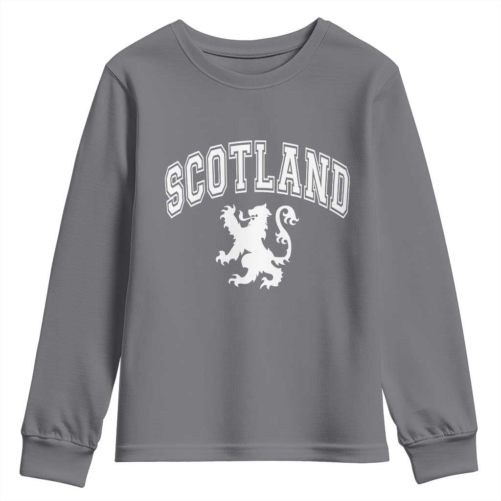 Vintage Scotland Lion Youth Sweatshirt SCOT Scottish Pride Gift TS10 Charcoal Print Your Wear