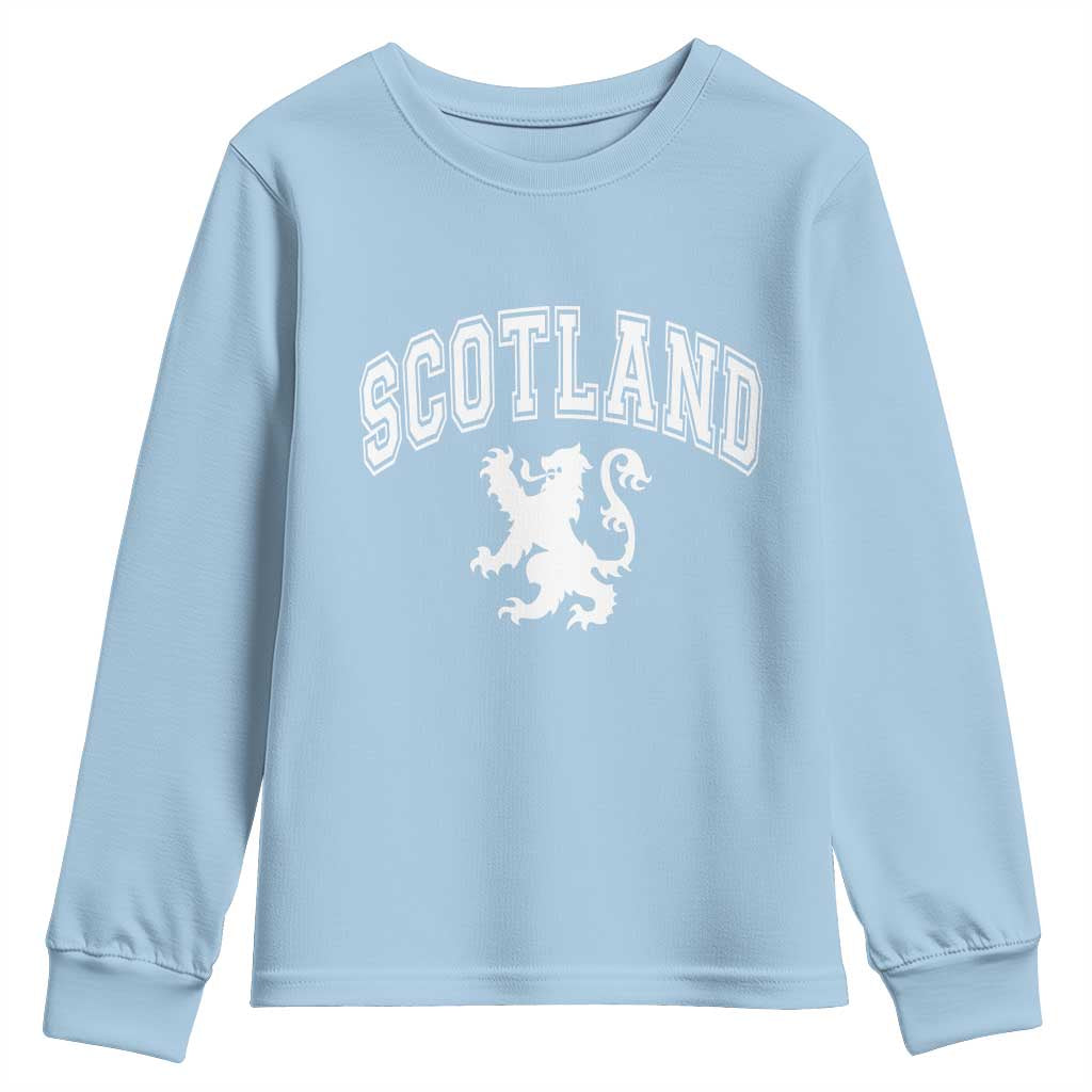 Vintage Scotland Lion Youth Sweatshirt SCOT Scottish Pride Gift TS10 Light Blue Print Your Wear