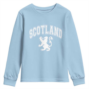 Vintage Scotland Lion Youth Sweatshirt SCOT Scottish Pride Gift TS10 Light Blue Print Your Wear