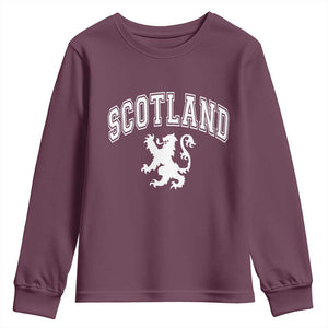 Vintage Scotland Lion Youth Sweatshirt SCOT Scottish Pride Gift TS10 Maroon Print Your Wear