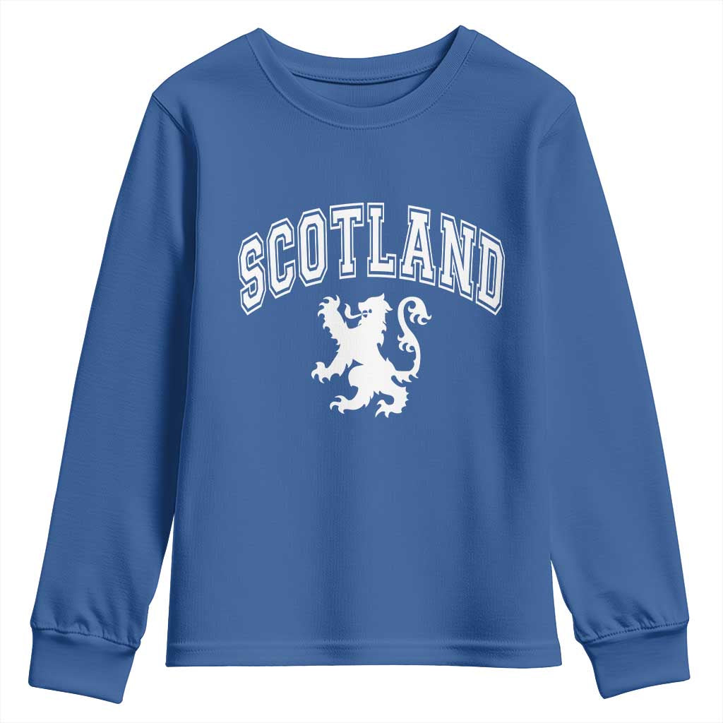 Vintage Scotland Lion Youth Sweatshirt SCOT Scottish Pride Gift TS10 Royal Blue Print Your Wear