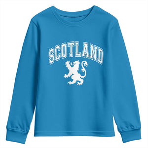 Vintage Scotland Lion Youth Sweatshirt SCOT Scottish Pride Gift TS10 Sapphire Print Your Wear
