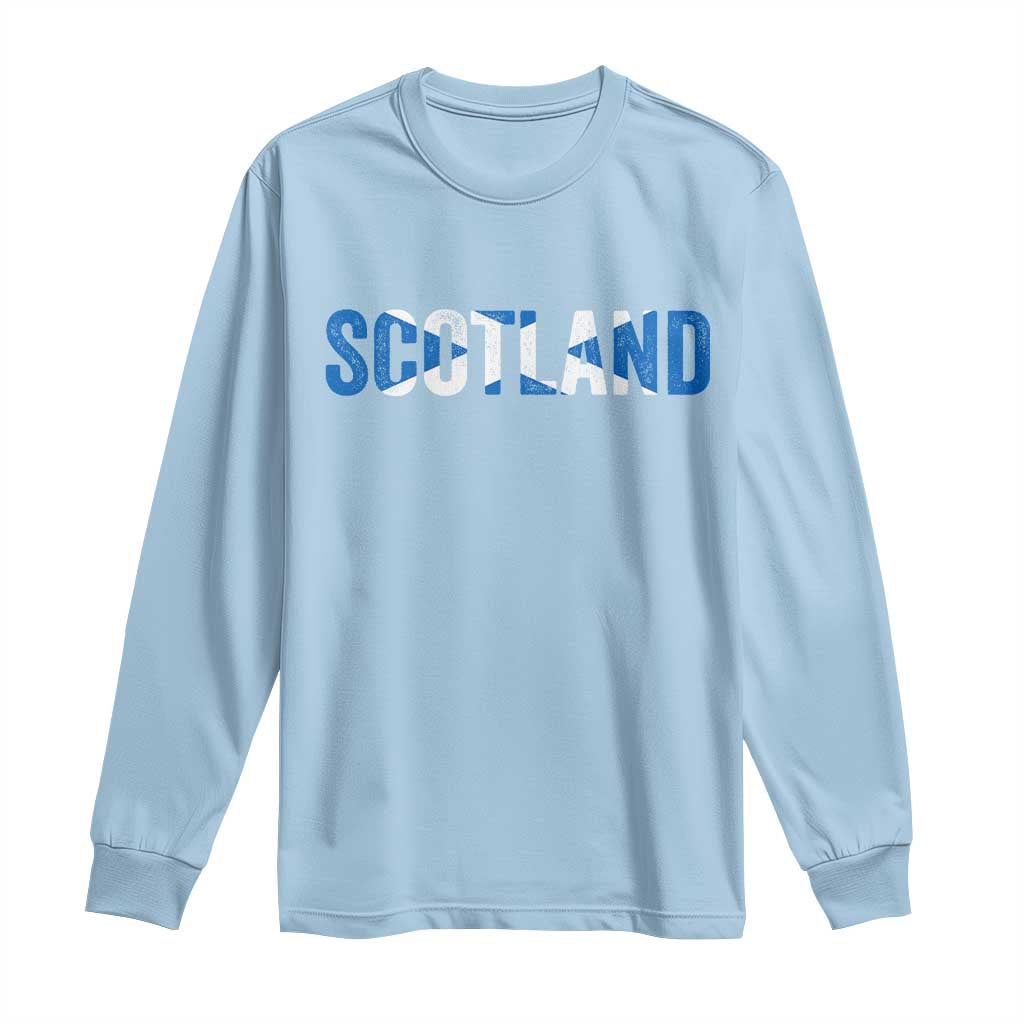 Vintage Scotland Long Sleeve Shirt Scottish Flag Retro Pride TS10 Light Blue Print Your Wear
