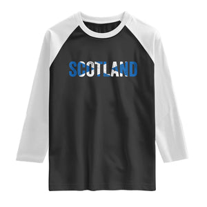 Vintage Scotland Raglan Shirt Scottish Flag Retro Pride TS10 Black White Print Your Wear