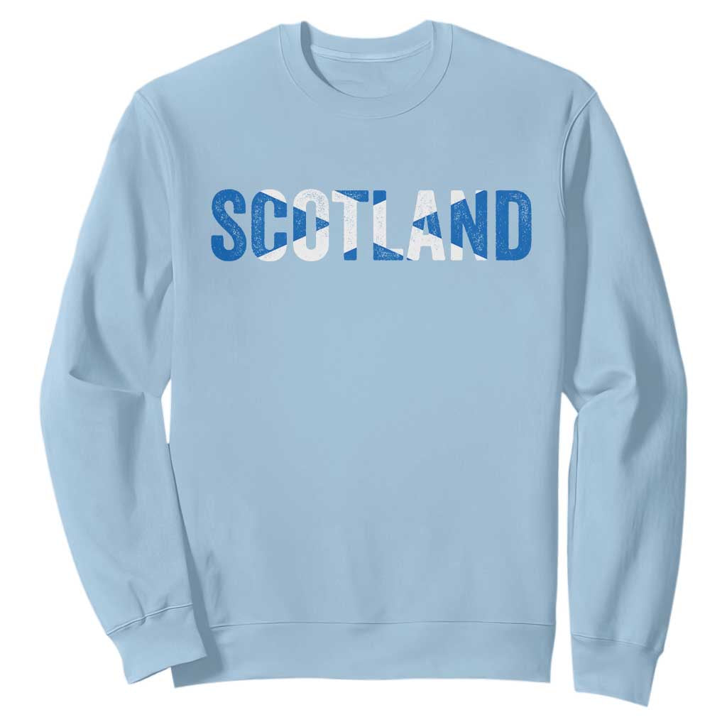 Vintage Scotland Sweatshirt Scottish Flag Retro Pride TS10 Light Blue Print Your Wear