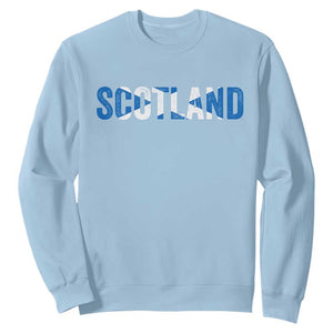 Vintage Scotland Sweatshirt Scottish Flag Retro Pride TS10 Light Blue Print Your Wear