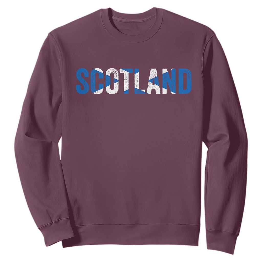 Vintage Scotland Sweatshirt Scottish Flag Retro Pride TS10 Maroon Print Your Wear
