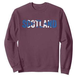 Vintage Scotland Sweatshirt Scottish Flag Retro Pride TS10 Maroon Print Your Wear