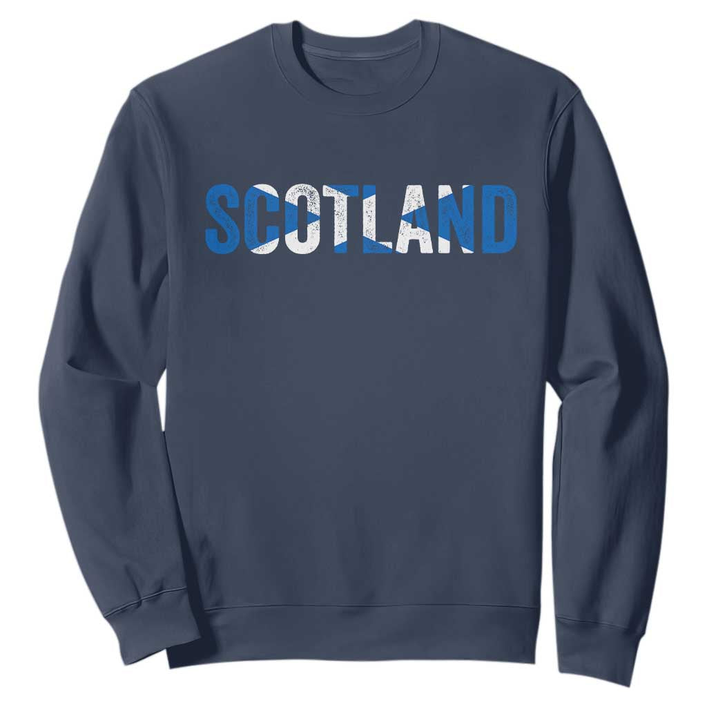 Vintage Scotland Sweatshirt Scottish Flag Retro Pride TS10 Navy Print Your Wear