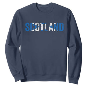 Vintage Scotland Sweatshirt Scottish Flag Retro Pride TS10 Navy Print Your Wear
