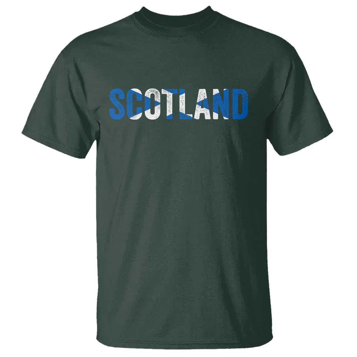 Vintage Scotland T Shirt Scottish Flag Retro Pride TS10 Dark Forest Green Print Your Wear