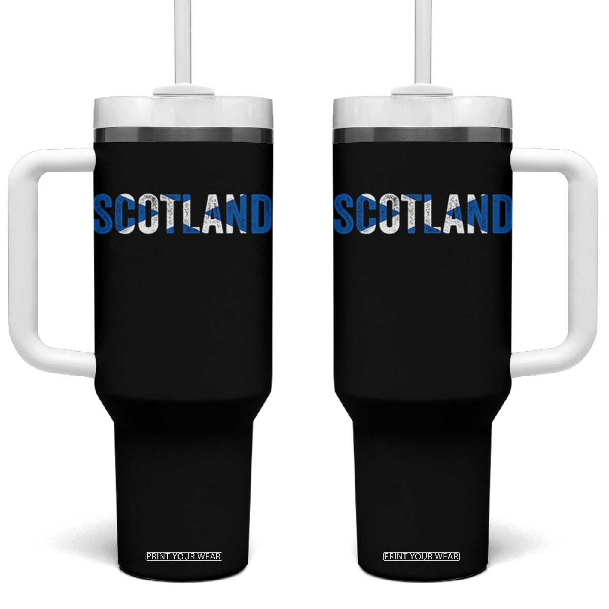 Vintage Scotland Tumbler With Handle Scottish Flag Retro Pride TS10 One Size: 40 oz Black Print Your Wear