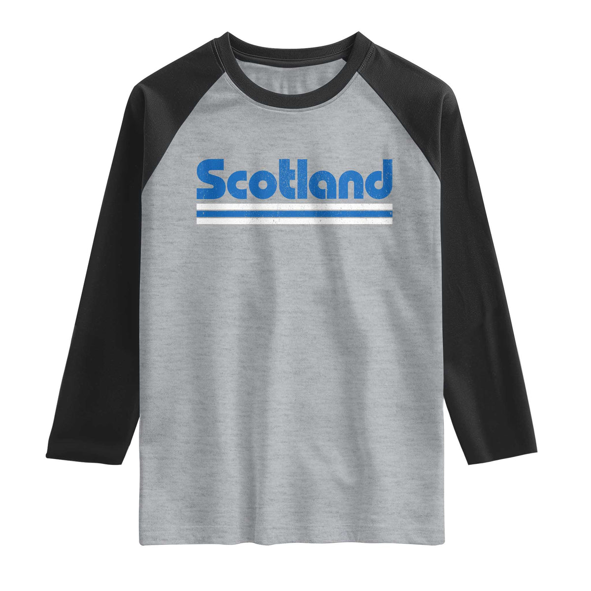 Scotland Scottish Flag Raglan Shirt SCOT Fan Retro Vintage TS10 Heather Gray Black Print Your Wear