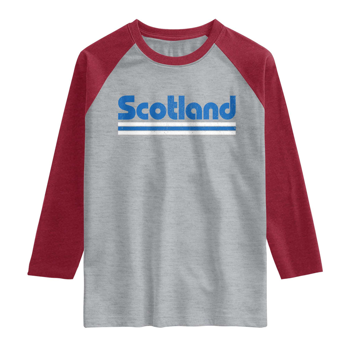Scotland Scottish Flag Raglan Shirt SCOT Fan Retro Vintage TS10 Heather Gray Heather Red Print Your Wear