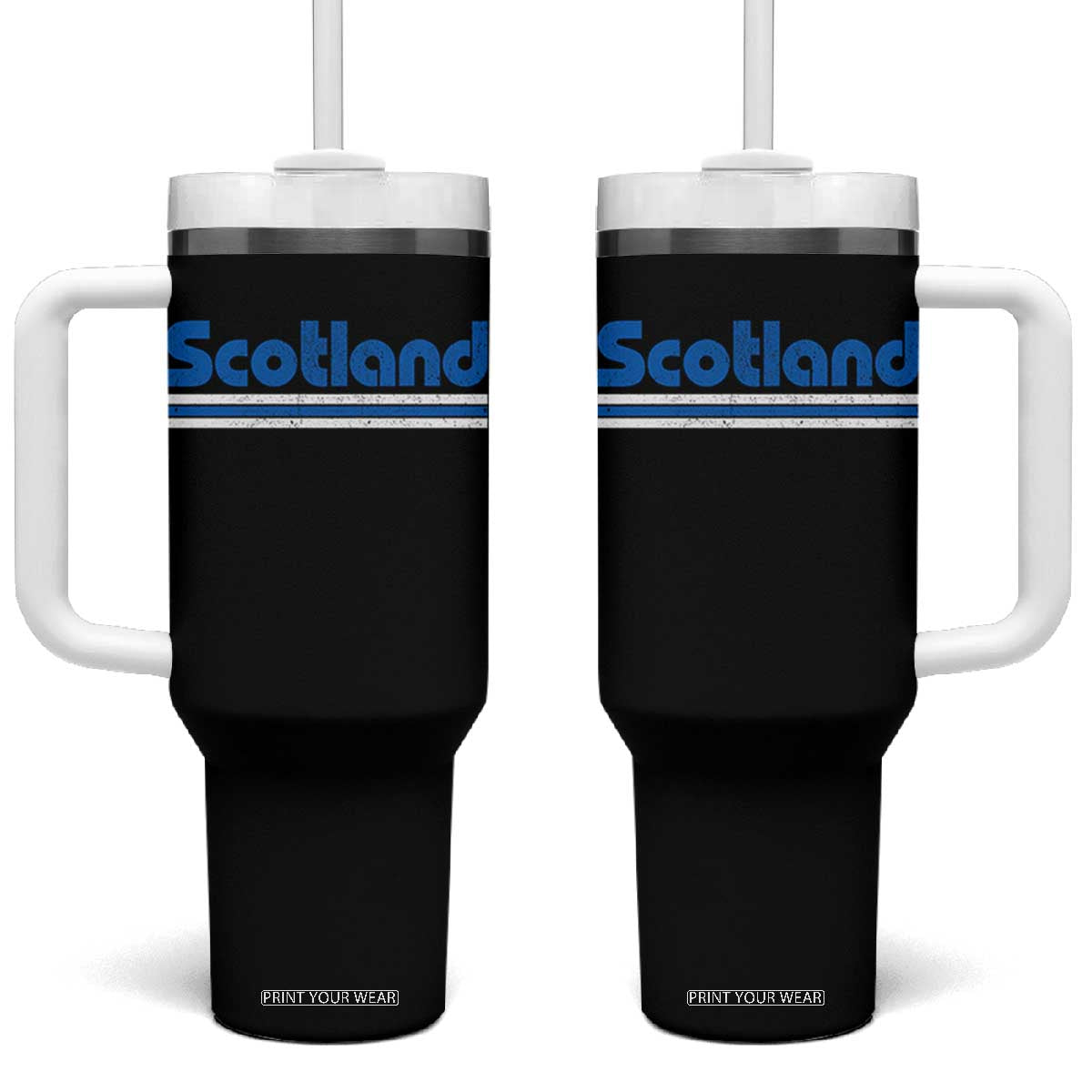 Scotland Scottish Flag Tumbler With Handle SCOT Fan Retro Vintage TS10 One Size: 40 oz Black Print Your Wear