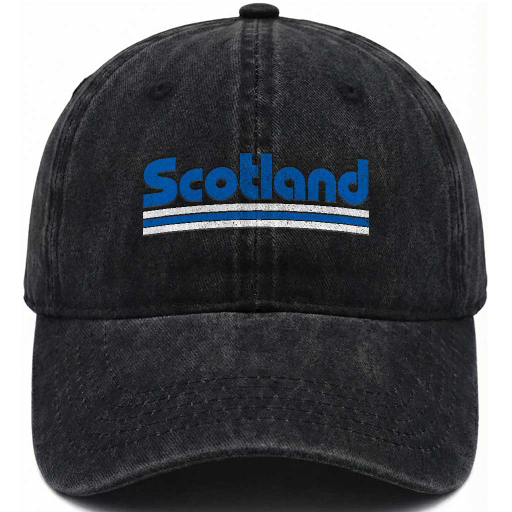 Scotland Scottish Flag Washed Cotton Baseball Cap SCOT Fan Retro Vintage TS10 Print Your Wear