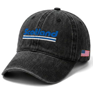 Scotland Scottish Flag Washed Cotton Baseball Cap SCOT Fan Retro Vintage TS10 Print Your Wear