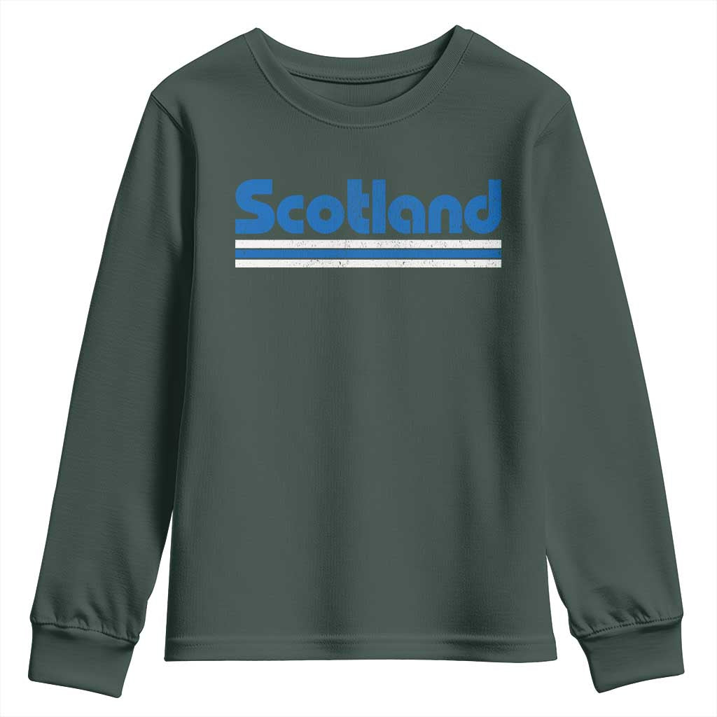 Scotland Scottish Flag Youth Sweatshirt SCOT Fan Retro Vintage TS10 Dark Forest Green Print Your Wear