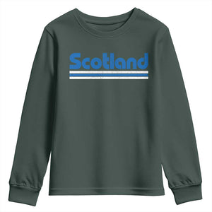 Scotland Scottish Flag Youth Sweatshirt SCOT Fan Retro Vintage TS10 Dark Forest Green Print Your Wear