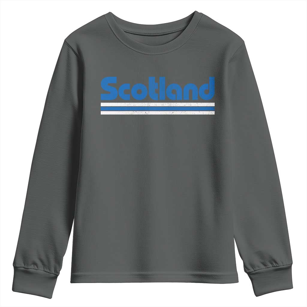 Scotland Scottish Flag Youth Sweatshirt SCOT Fan Retro Vintage TS10 Dark Heather Print Your Wear