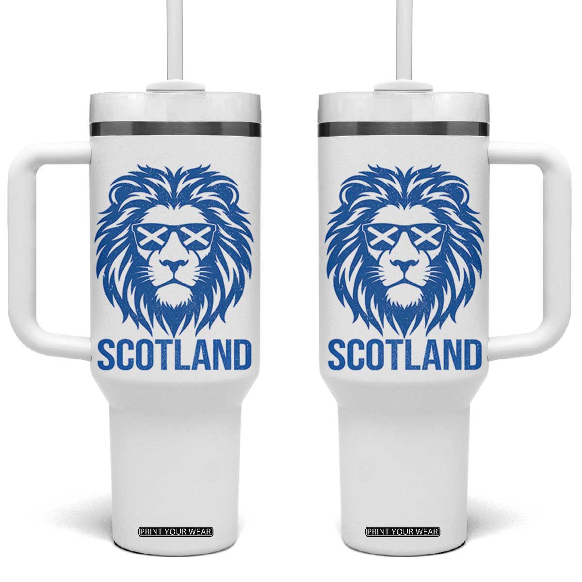 Vintage Scotland Lion Tumbler With Handle Retro SCOT Fan Scottish Flag TS10 One Size: 40 oz White Print Your Wear
