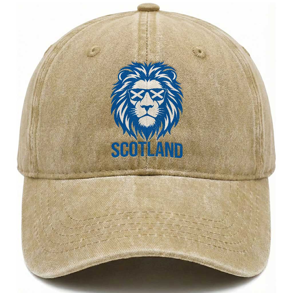 Vintage Scotland Lion Washed Cotton Baseball Cap Retro SCOT Fan Scottish Flag TS10 Print Your Wear