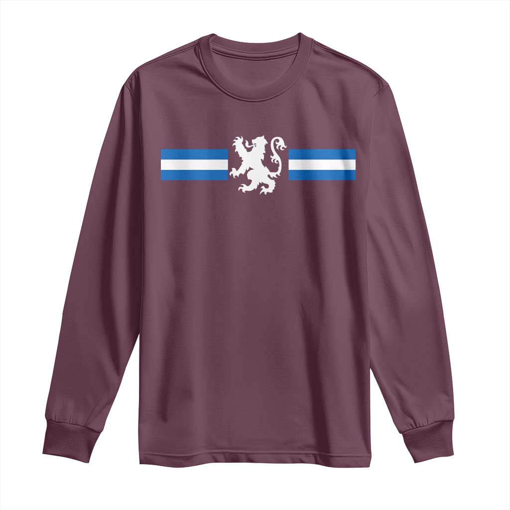Scotland Lion Long Sleeve Shirt Retro Scottish Flag SCOT TS10 Maroon Print Your Wear