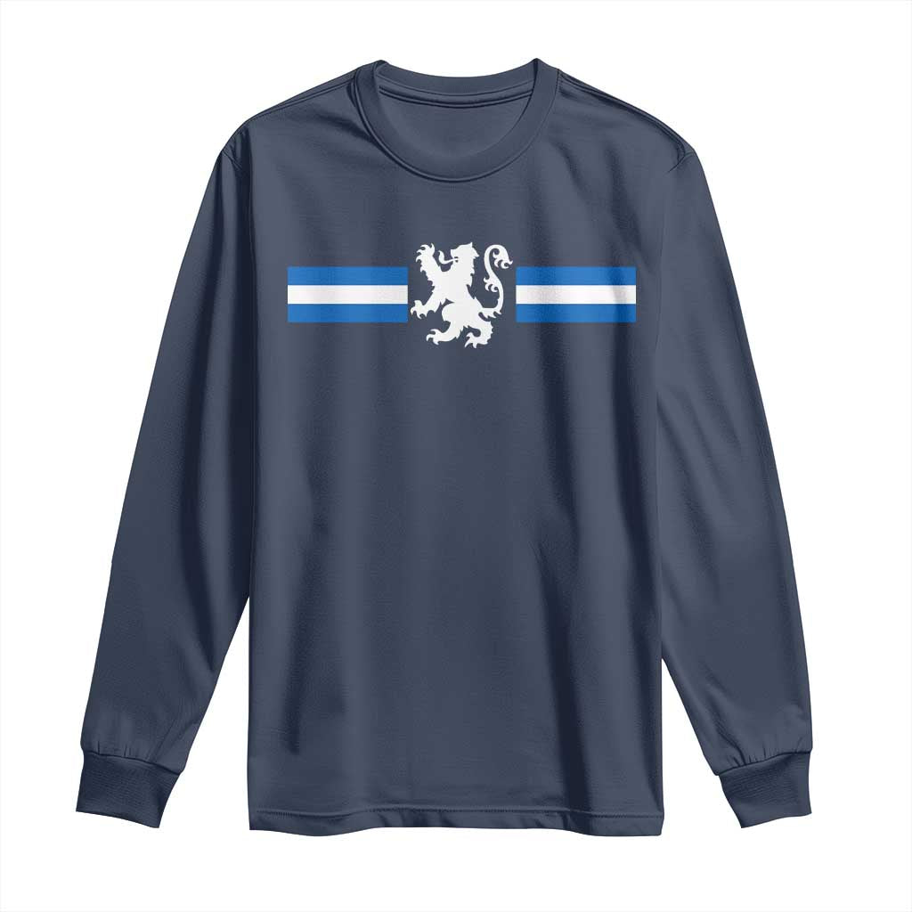 Scotland Lion Long Sleeve Shirt Retro Scottish Flag SCOT TS10 Navy Print Your Wear