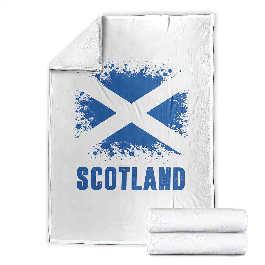 Scotland Throw Blanket Retro Vintage Watercolors Sport Scottish Flag SCOT TS10 White Print Your Wear
