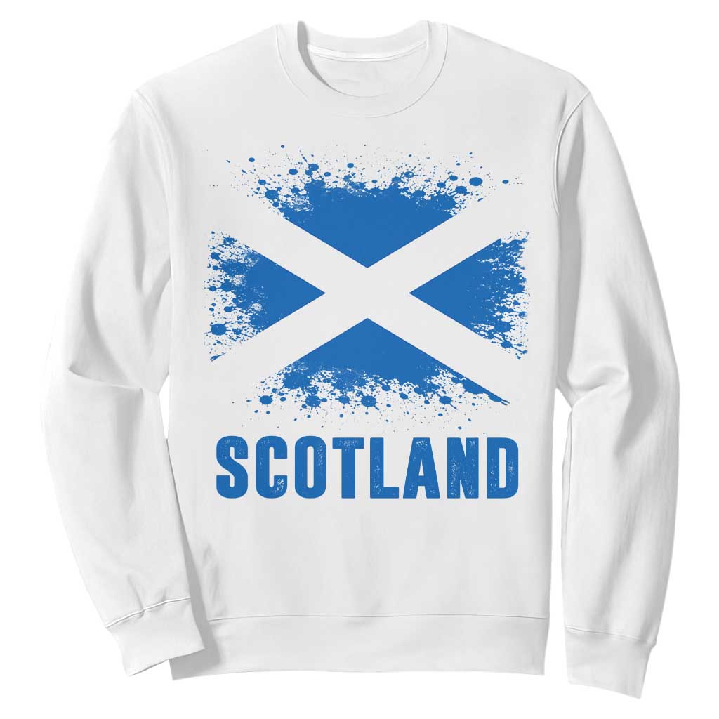 Scotland Sweatshirt Retro Vintage Watercolors Sport Scottish Flag SCOT TS10 White Print Your Wear