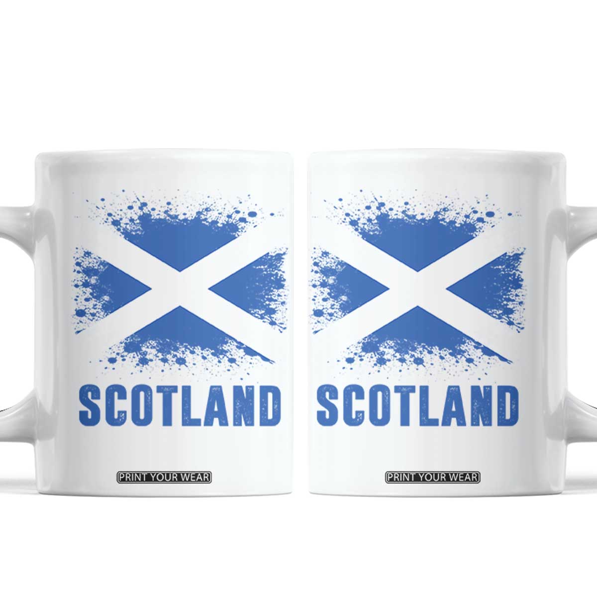 Scotland Coffee Mug Retro Vintage Watercolors Sport Scottish Flag SCOT TS10 White Print Your Wear