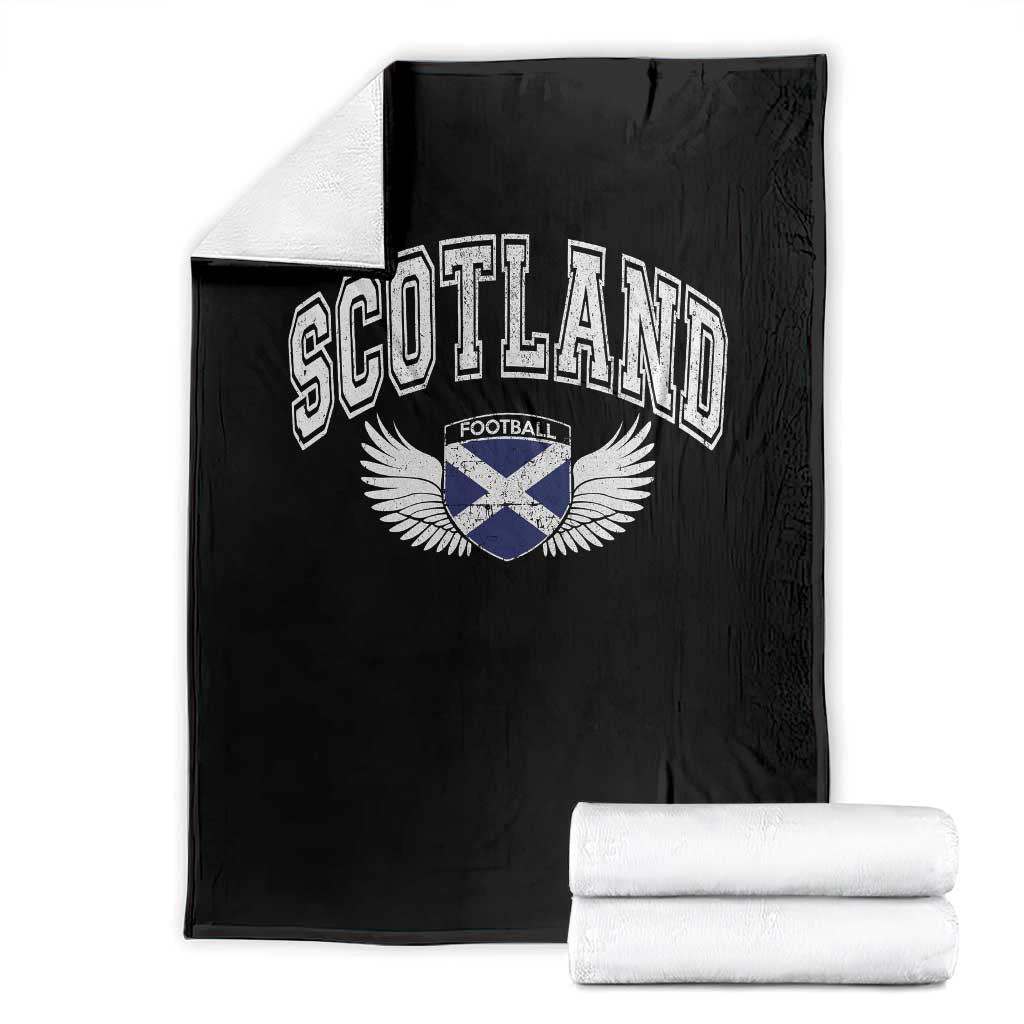 Scotland Soccer Throw Blanket Retro Vintage Scottish Flag Football Fan TS10 Black Print Your Wear
