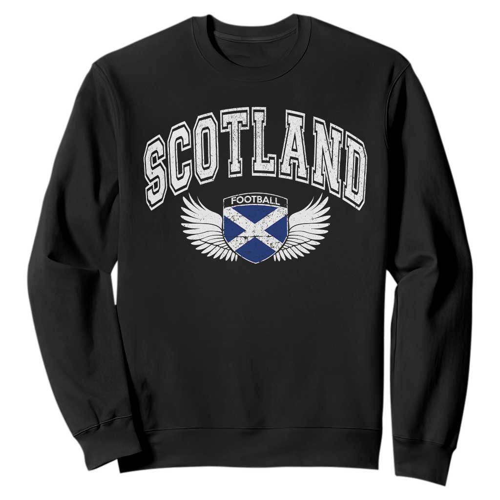 Scotland Soccer Sweatshirt Retro Vintage Scottish Flag Football Fan TS10 Black Print Your Wear