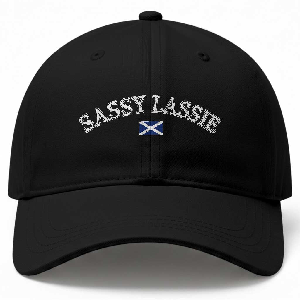 Sassy Lassie Scotland Flag Baseball Cap Funny Scottish Pride Heritage Gift TS10 Print Your Wear