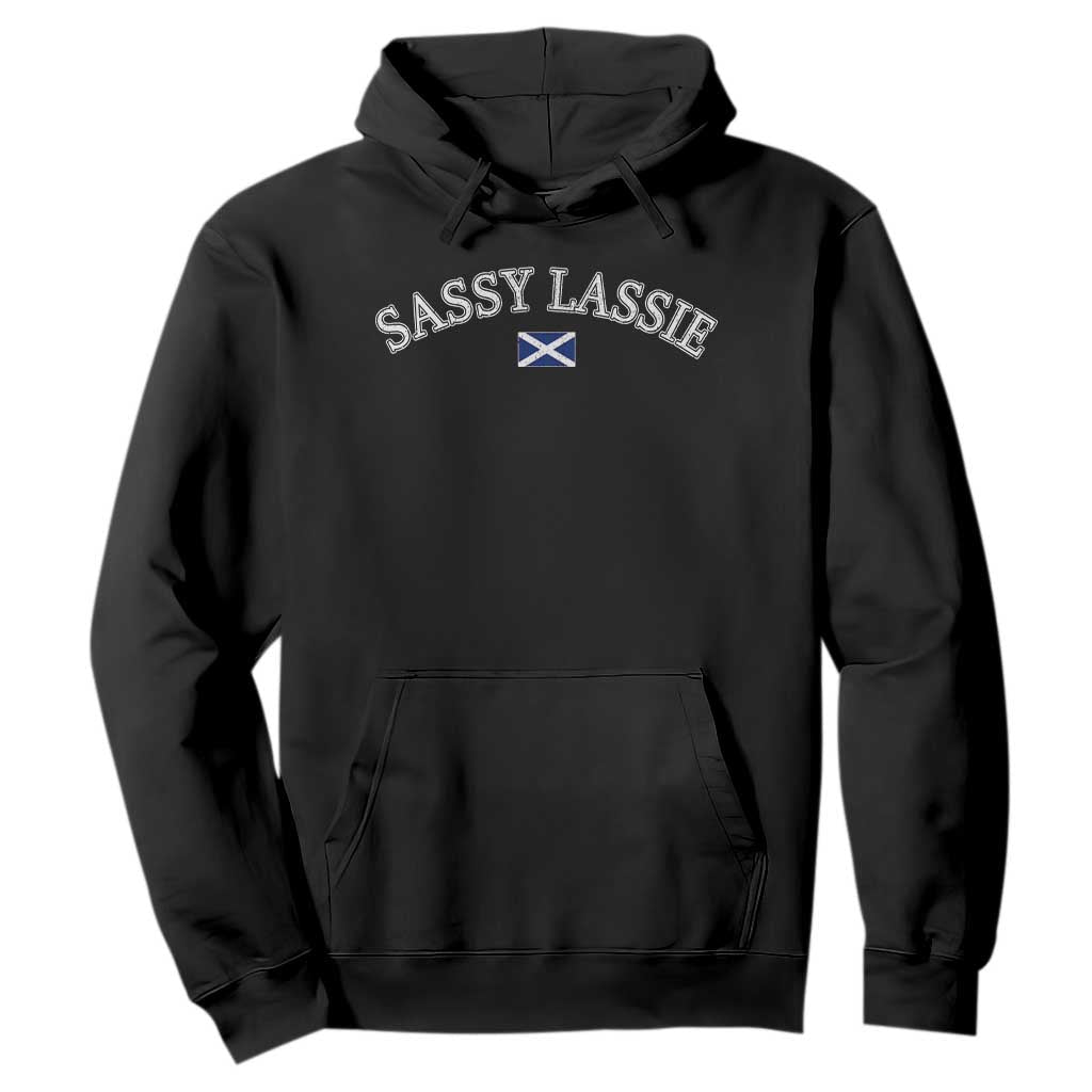 Sassy Lassie Scotland Flag Hoodie Funny Scottish Pride Heritage Gift TS10 Black Print Your Wear