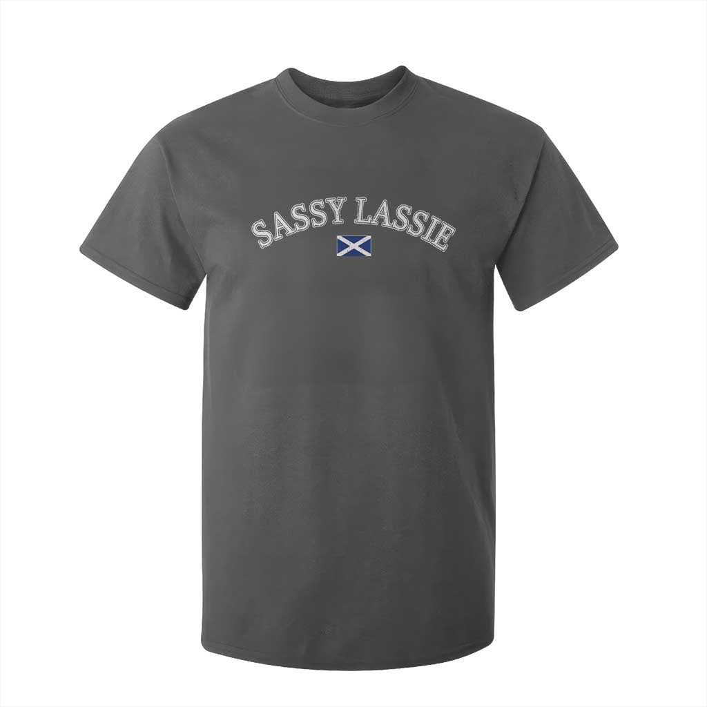 Sassy Lassie Scotland Flag T Shirt For Kid Funny Scottish Pride Heritage Gift TS10 Dark Heather Print Your Wear