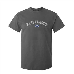 Sassy Lassie Scotland Flag T Shirt For Kid Funny Scottish Pride Heritage Gift TS10 Dark Heather Print Your Wear